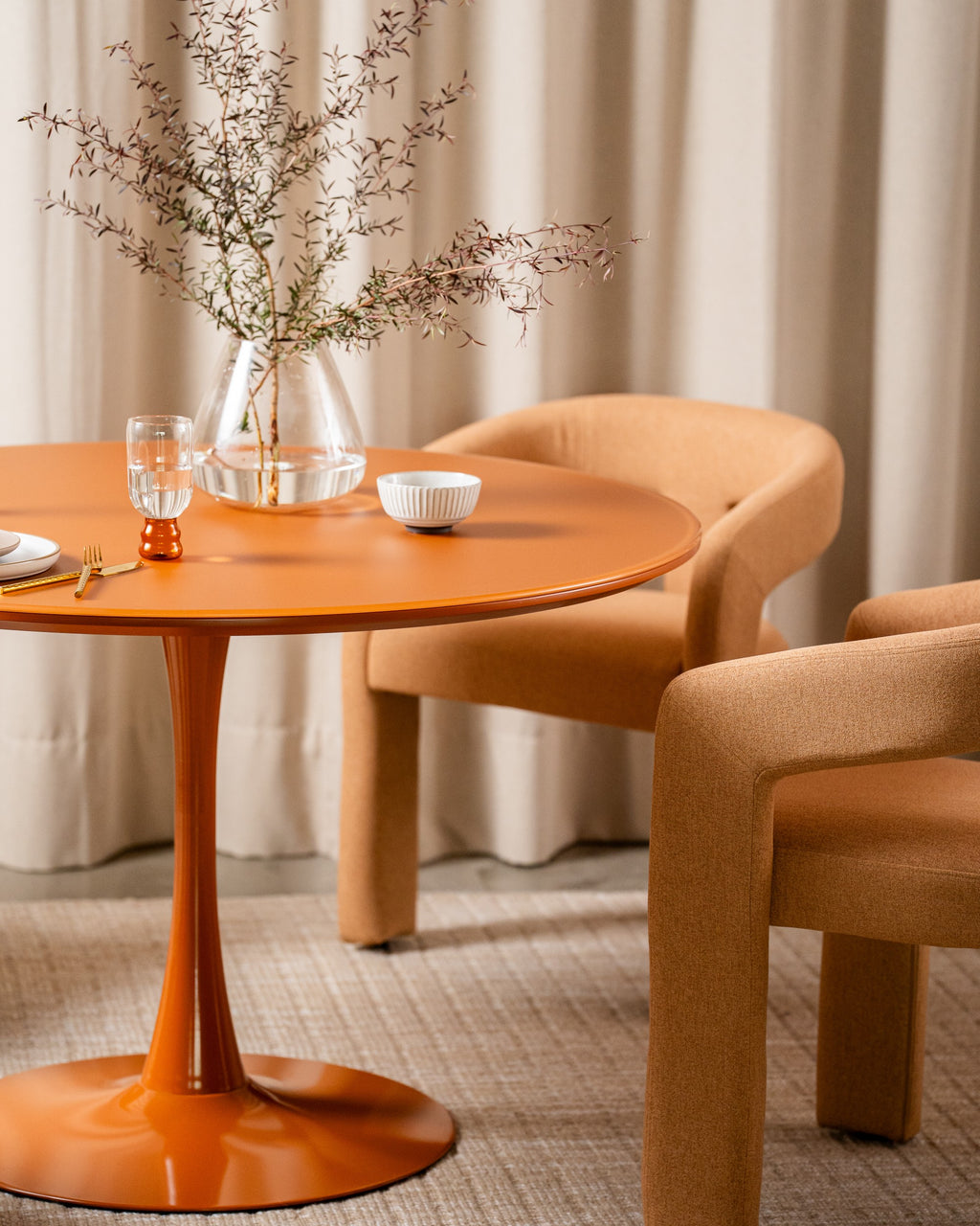 Elvane Dining Table Matte Pumpkin