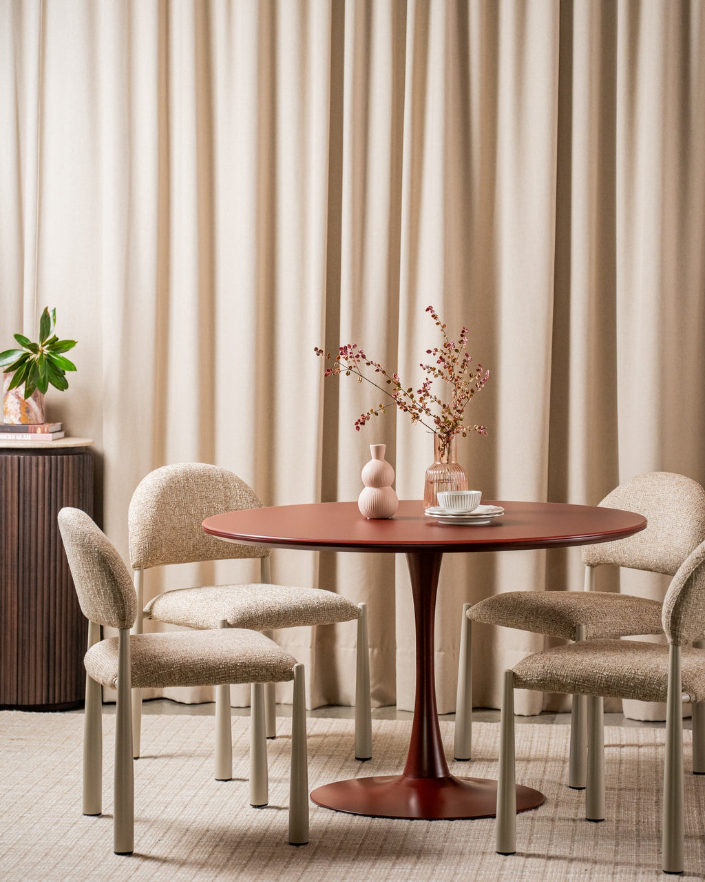 Elvane Dining Table Matte Plum