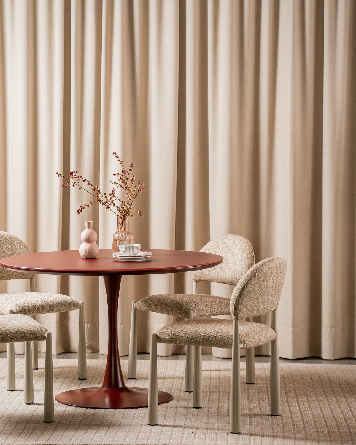 Elvane Dining Table Matte Plum