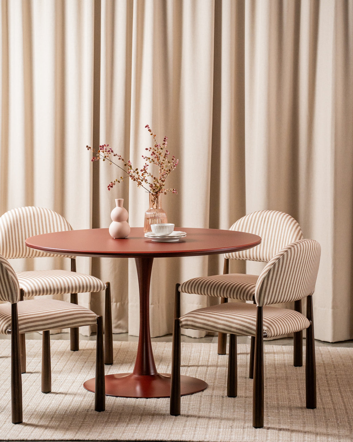 Elvane Dining Table Matte Plum