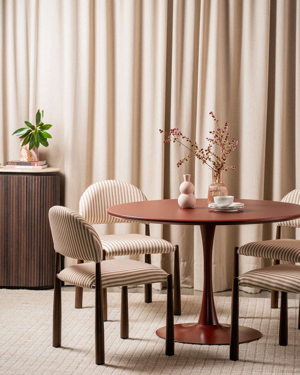 Elvane Dining Table Matte Plum