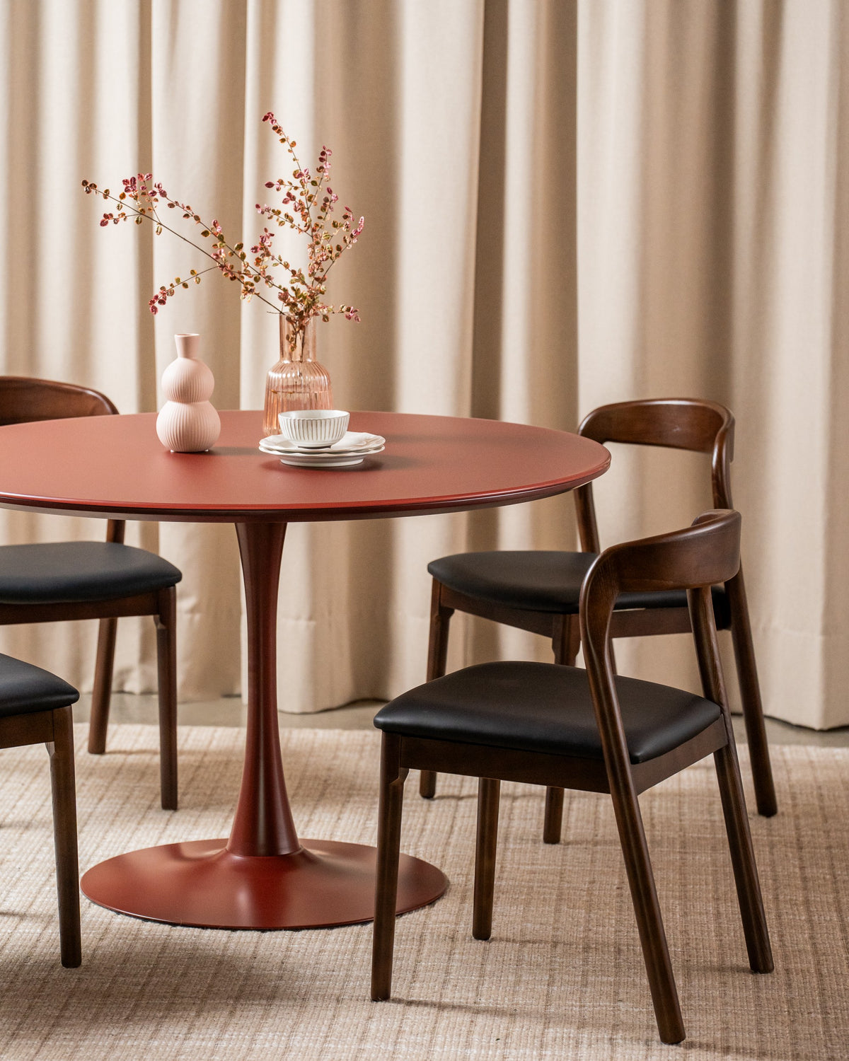 Elvane Dining Table Matte Plum