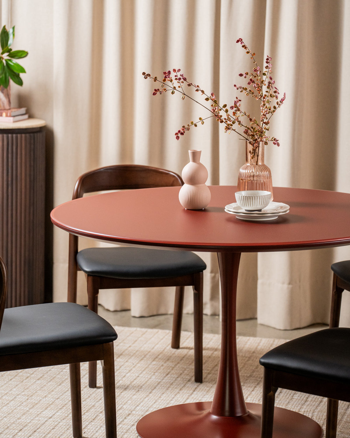 Elvane Dining Table Matte Plum