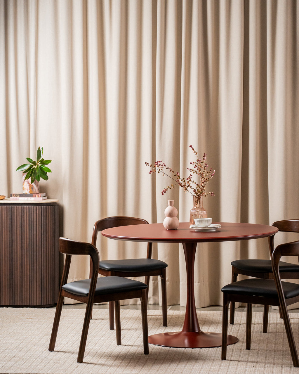 Elvane Dining Table Matte Plum