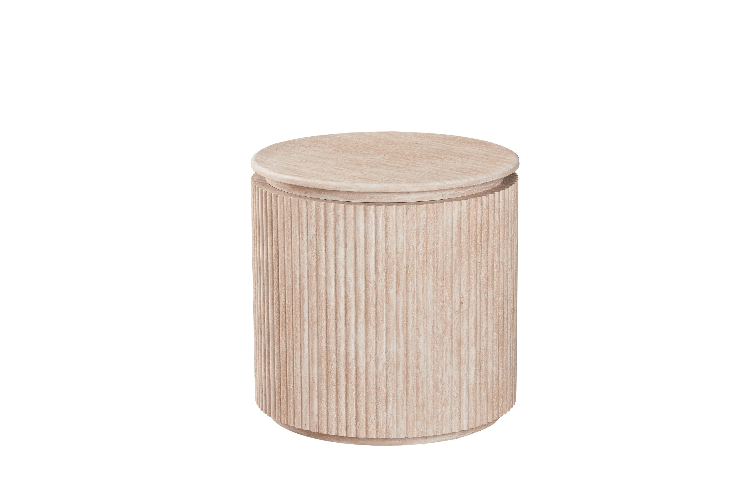 Strata Side Table Travertine