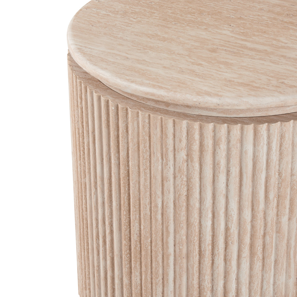 Strata Side Table Travertine
