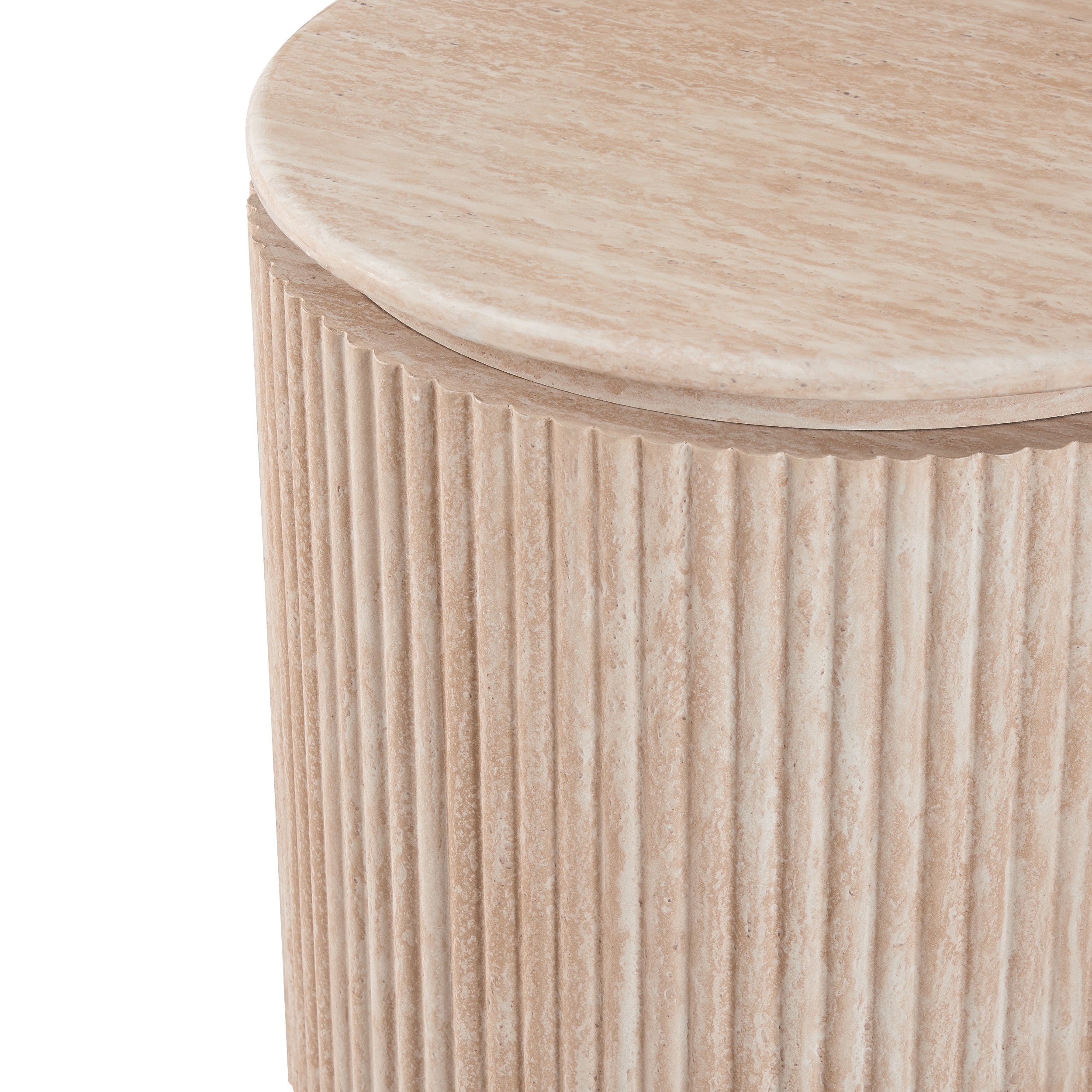 Strata Side Table Travertine