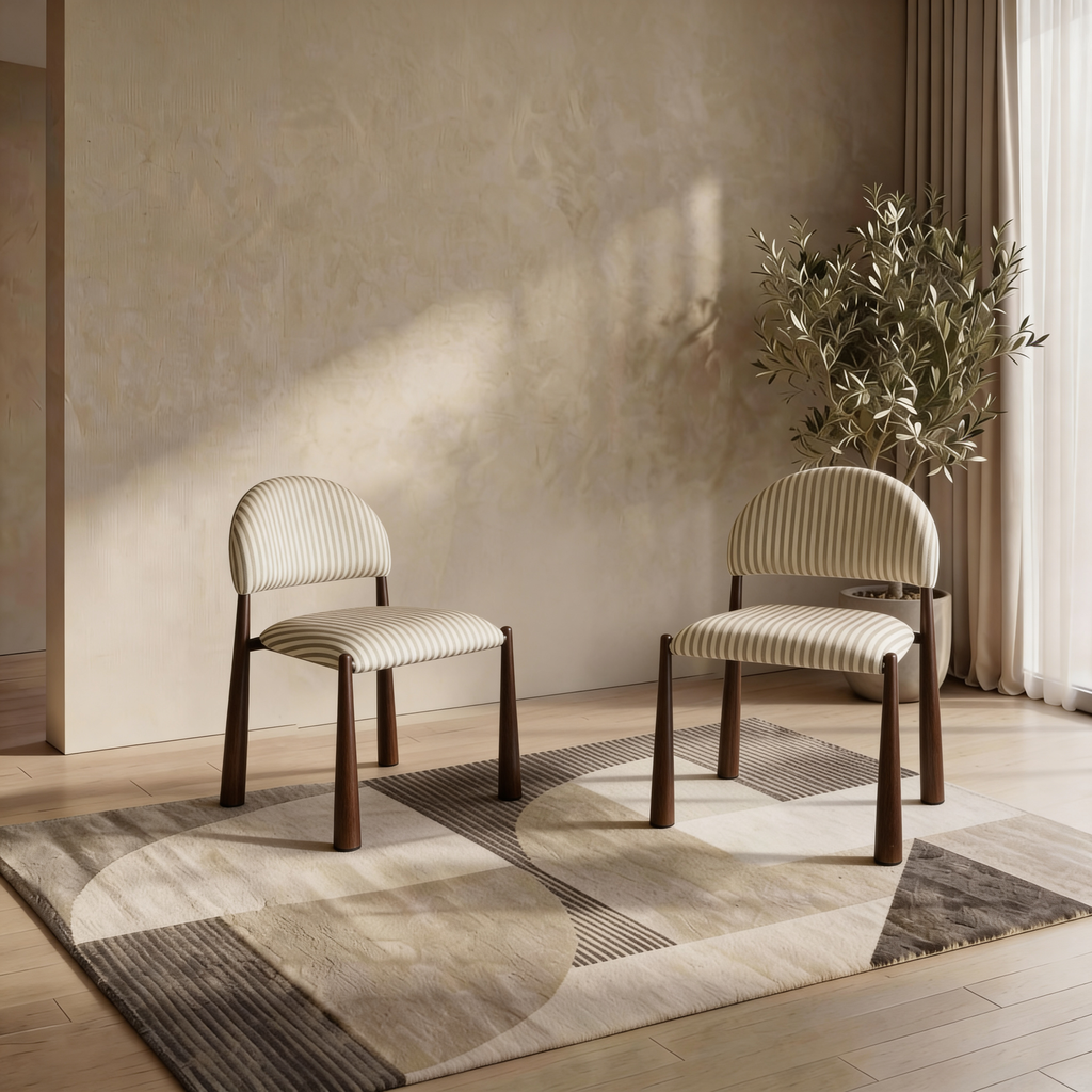 Sahel Dining Chair Beige / Walnut