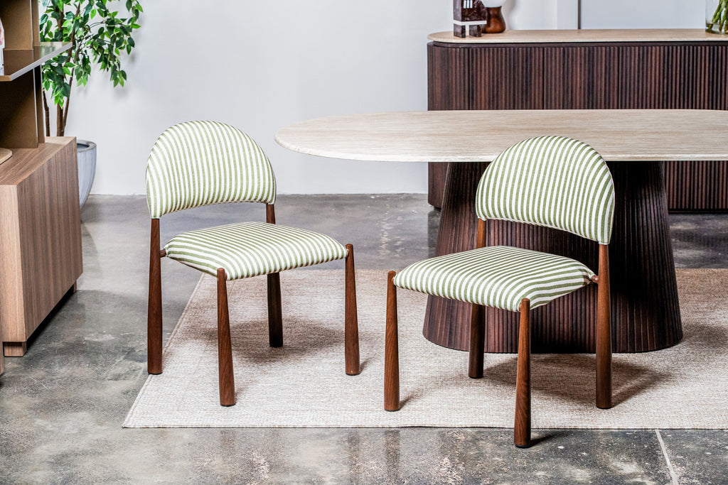 Sahel Dining Chair Moss / Walnut