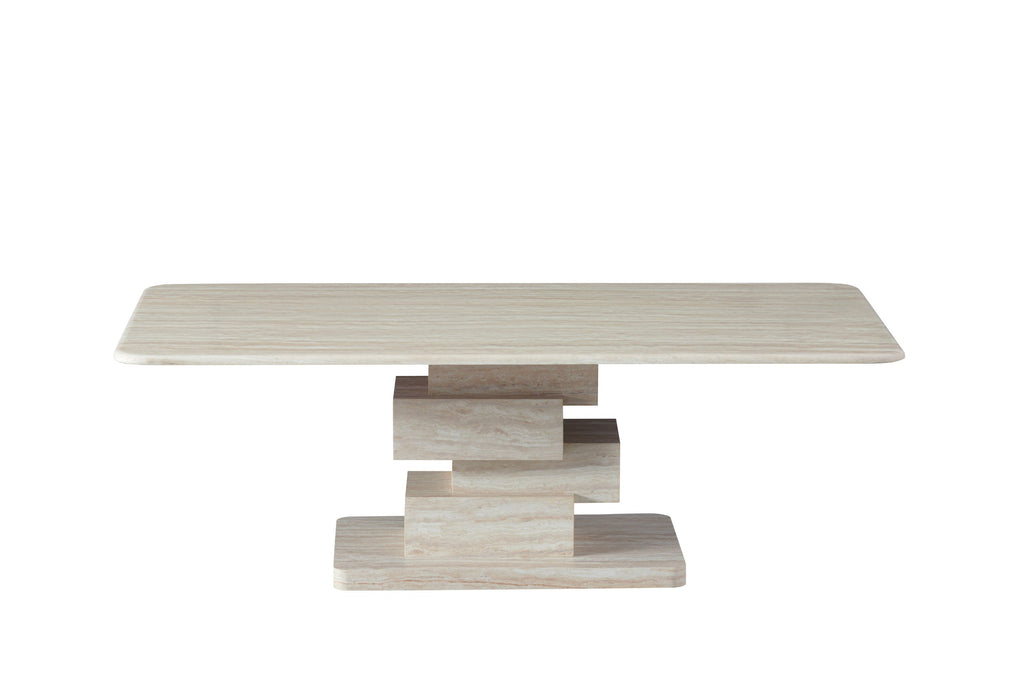 Quartz Coffee Table White Travertine