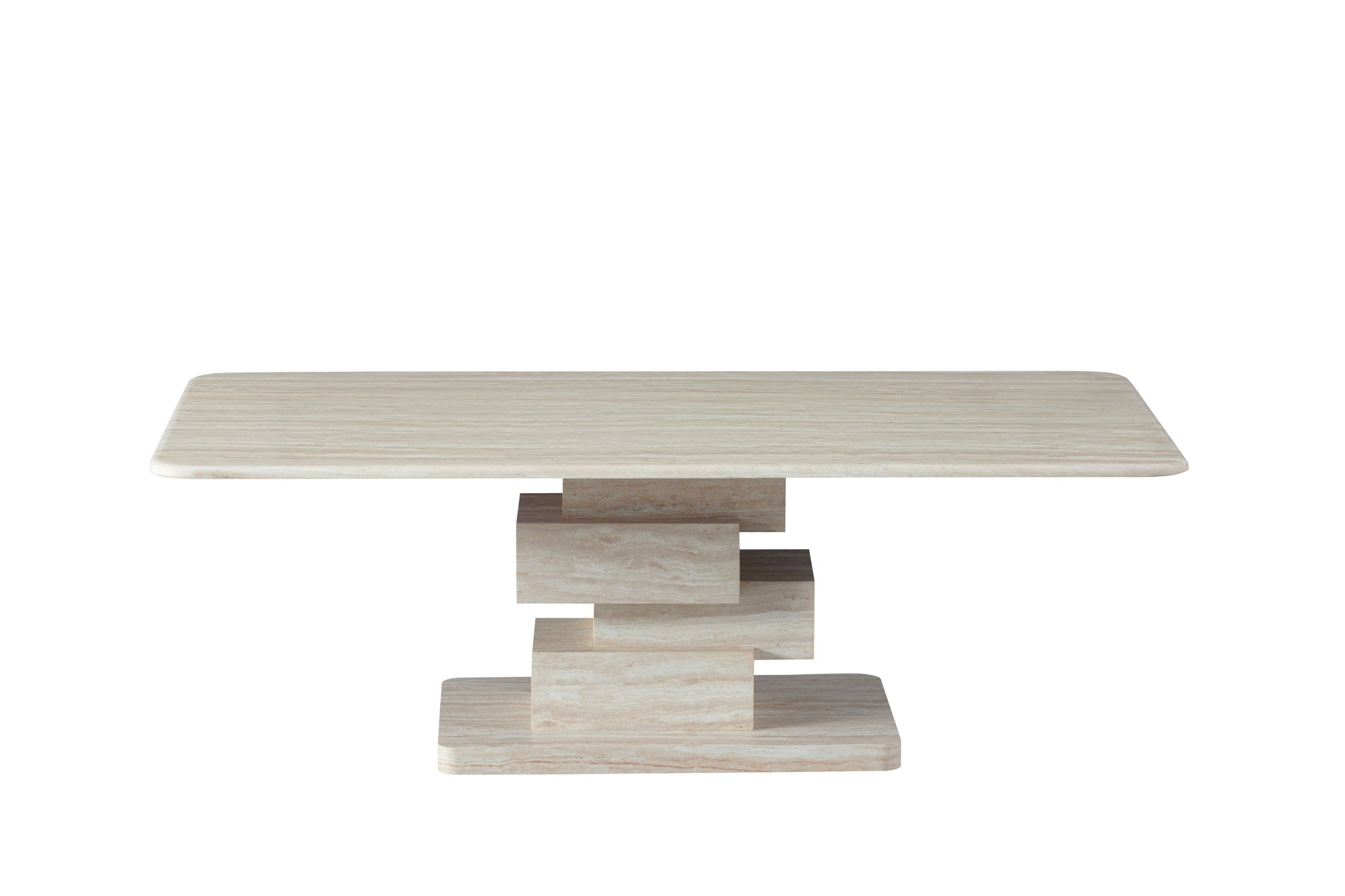 Quartz Coffee Table White Travertine