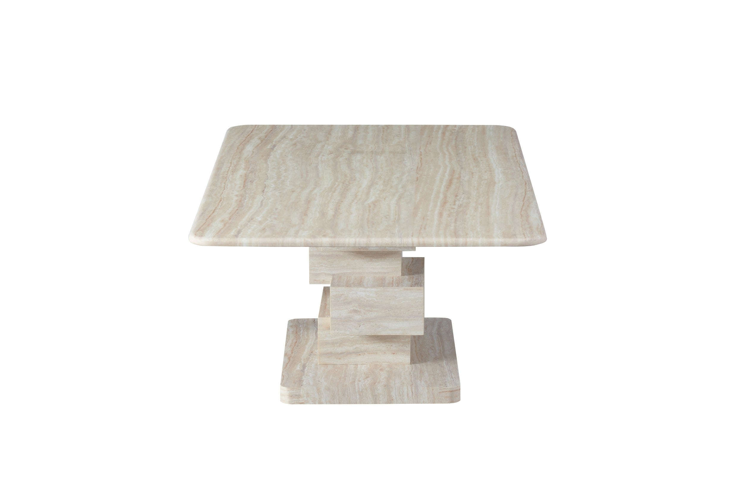 Quartz Coffee Table White Travertine
