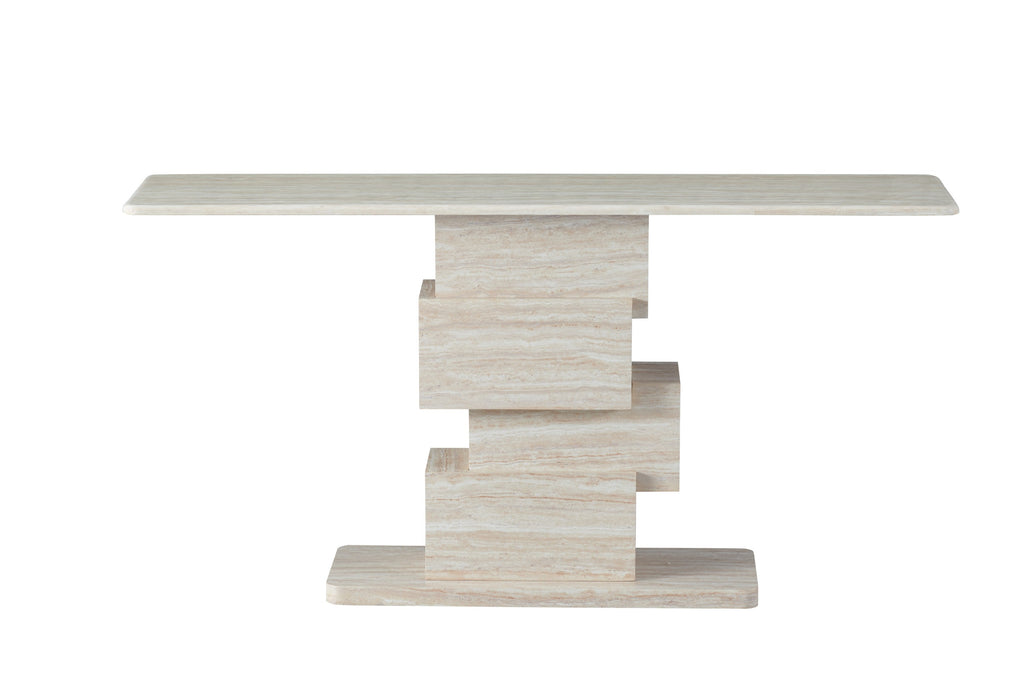 Quartz Console Table White Travertine