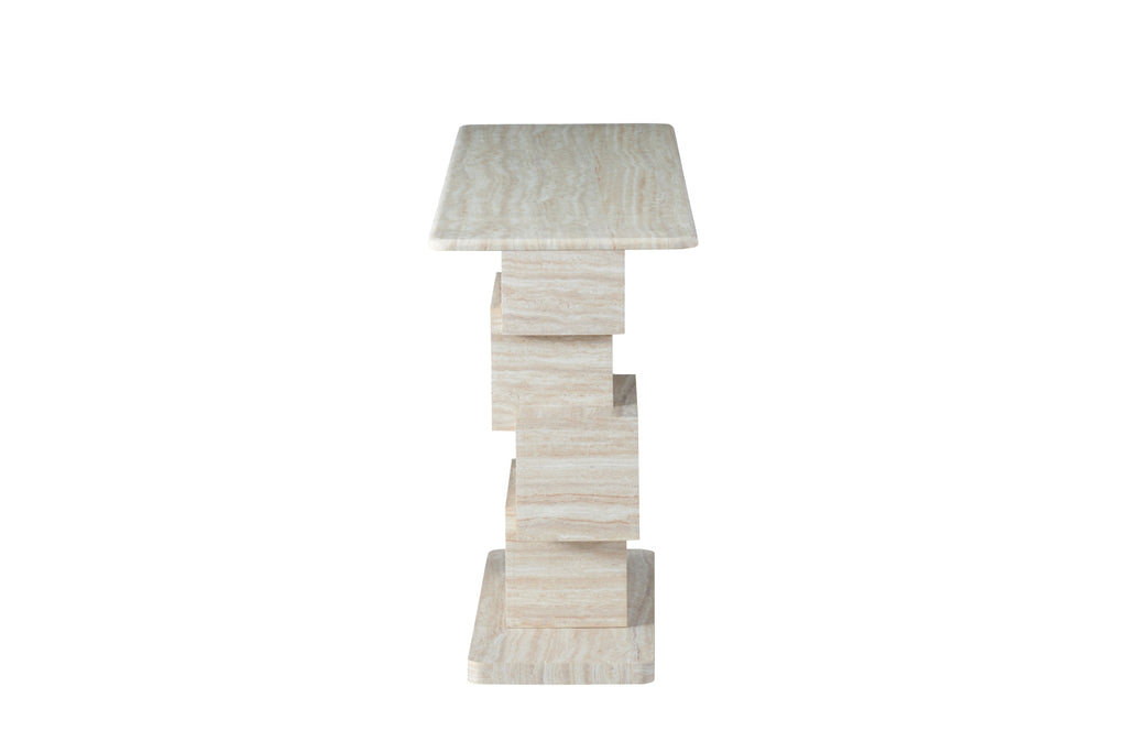 Quartz Console Table White Travertine