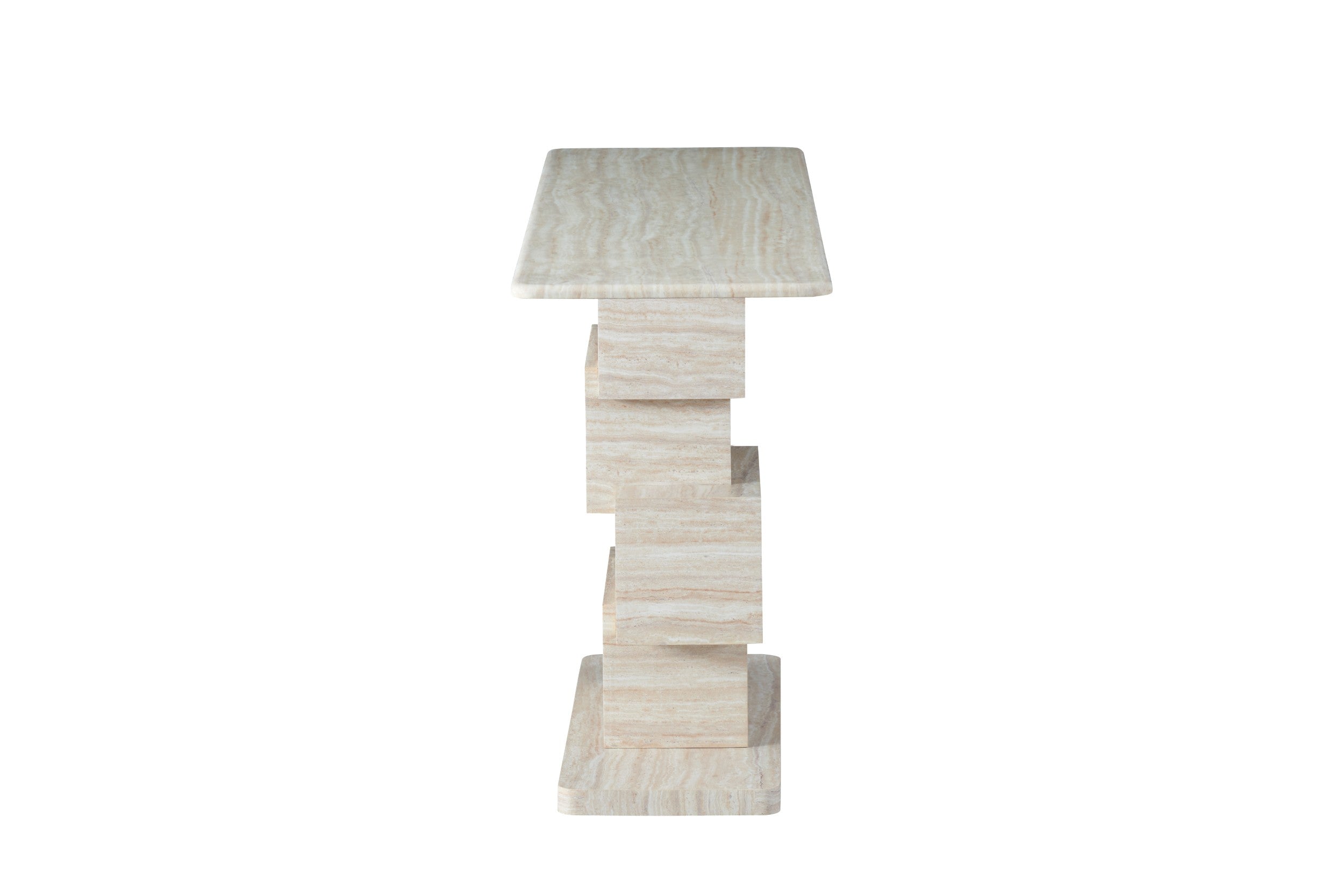 Quartz Console Table White Travertine