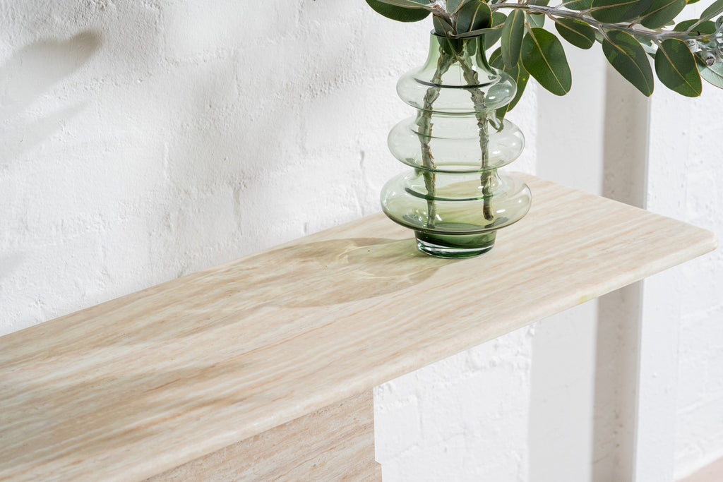 Quartz Console Table White Travertine