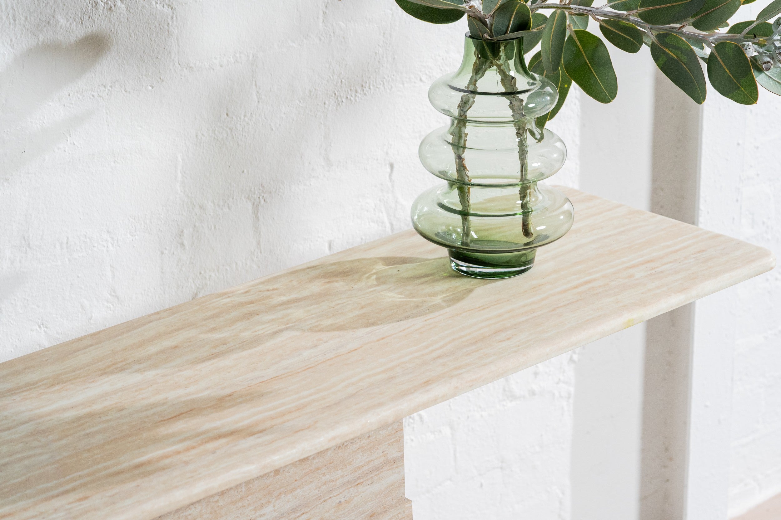 Quartz Console Table White Travertine