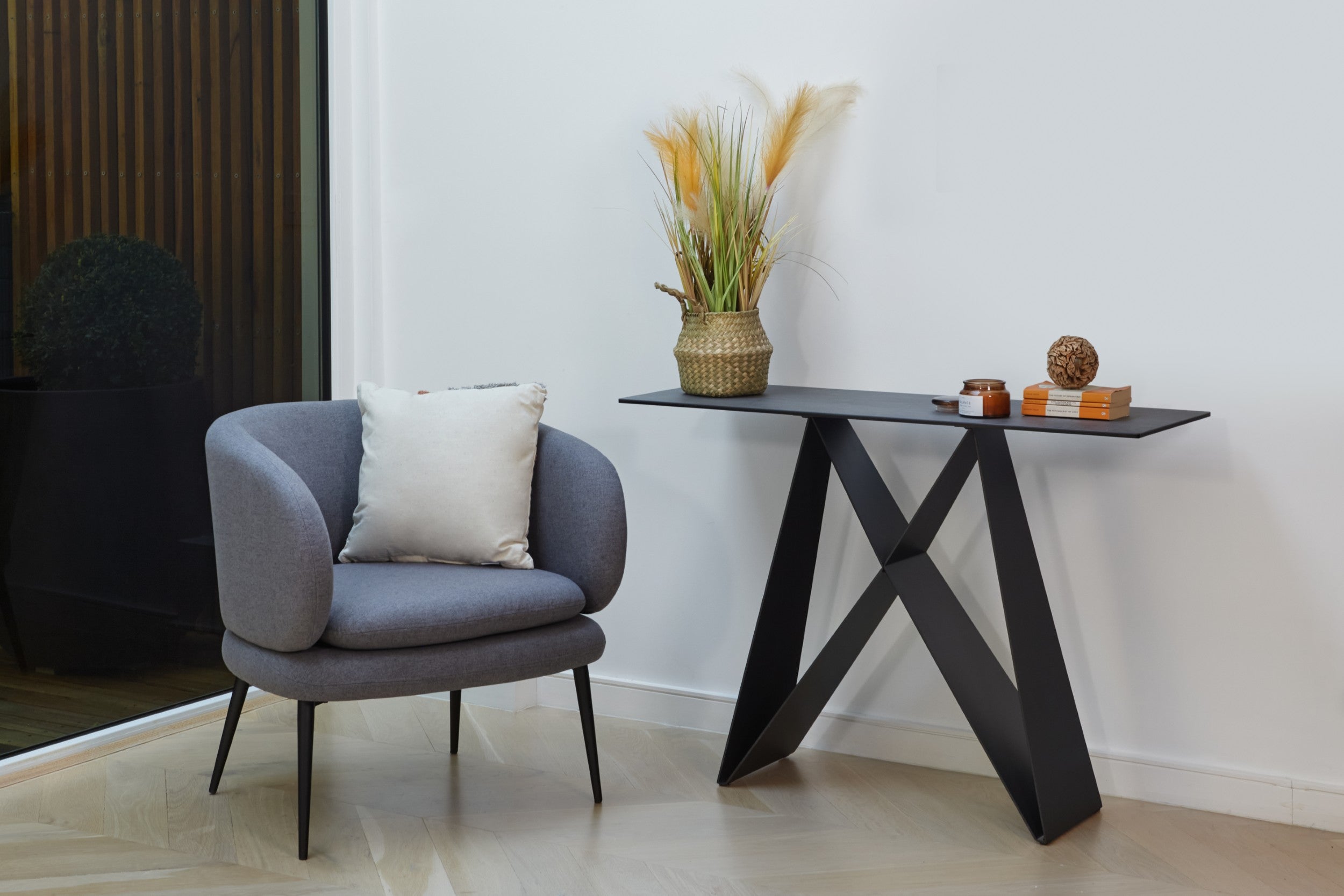 Basalt Console Table Shadow Grey Ceramic