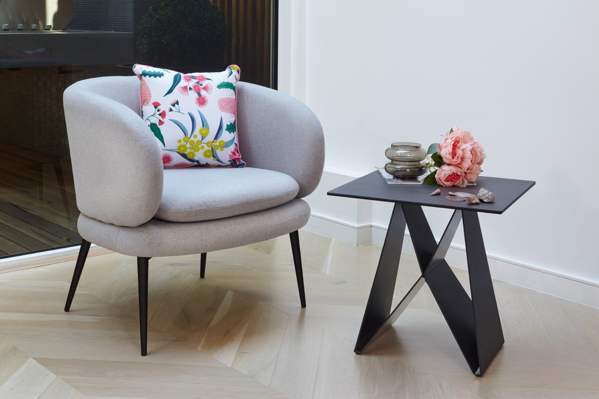 Basalt Side Table Shadow Grey Ceramic