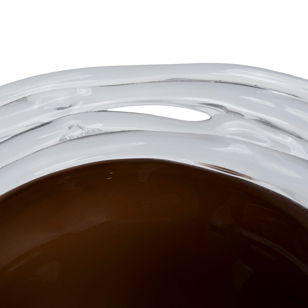 Stacked Wave Brown Bottom Bowl