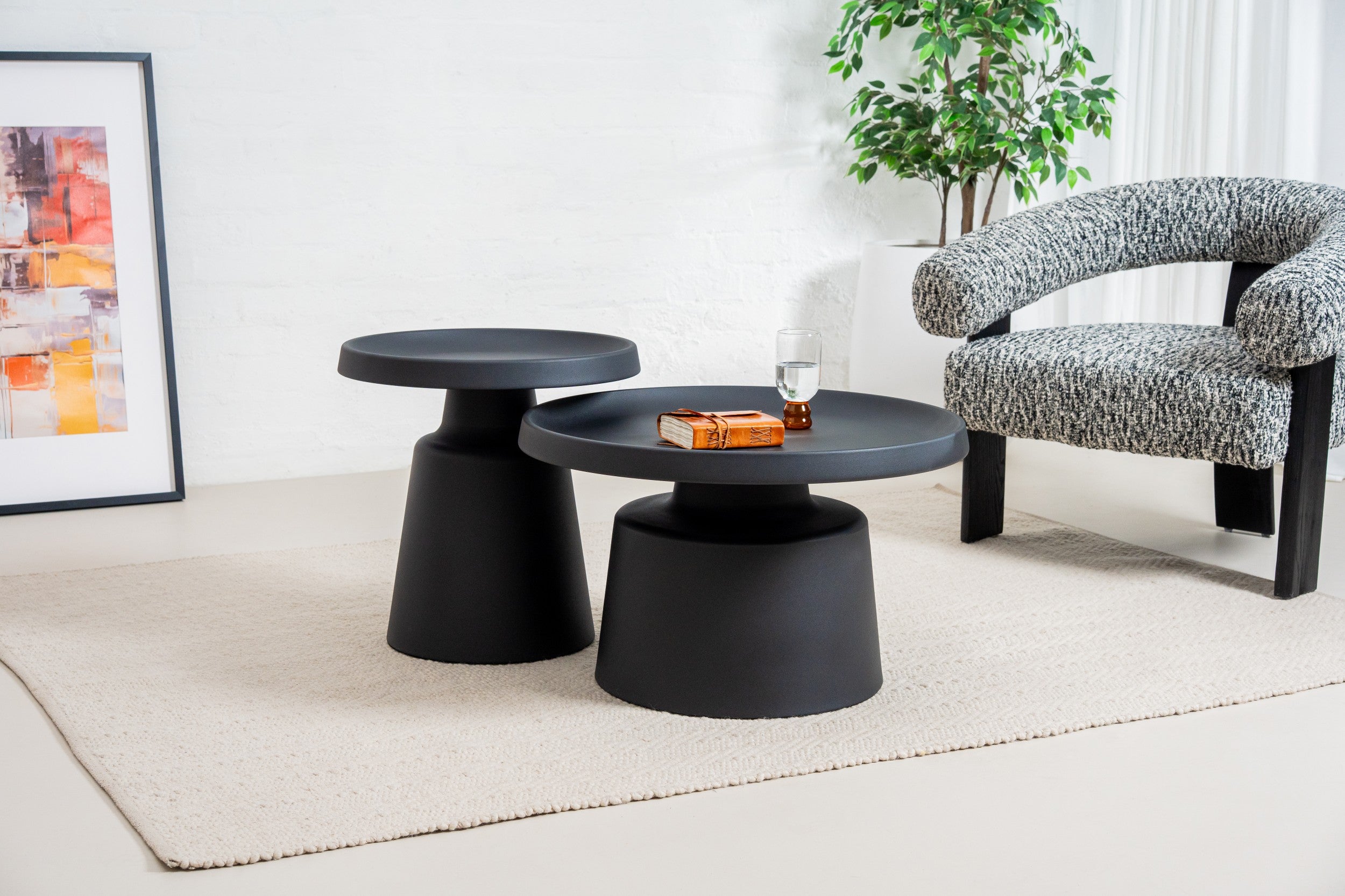 Luxe Coffee Table Set Black