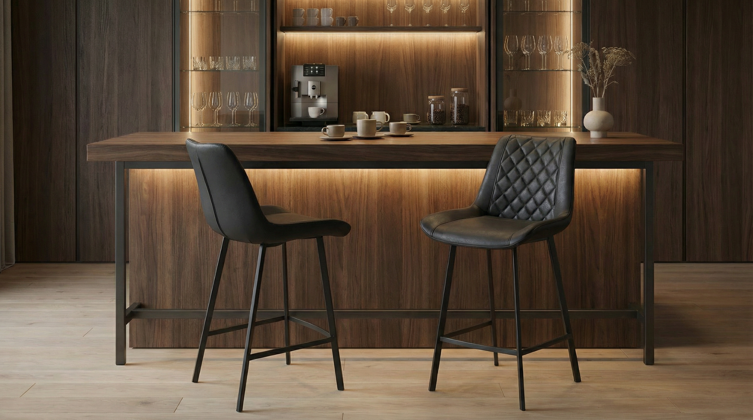 Forge Bar Stool Black (Set of 2)