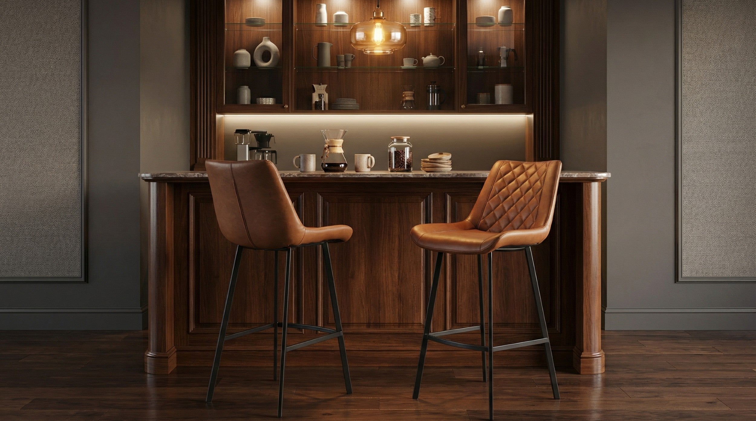 Forge Bar Stool Antique Cognac (Set of 2)