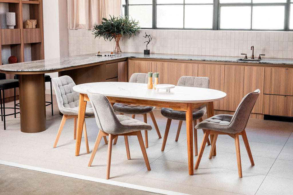 Forvella Dining Chair Light Grey/ Natural (Set of 2)