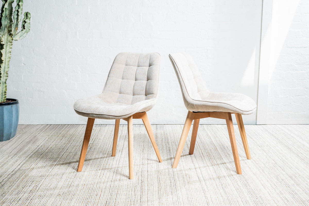 Forvella Dining Chair Taupe / Natural (Set of 2)