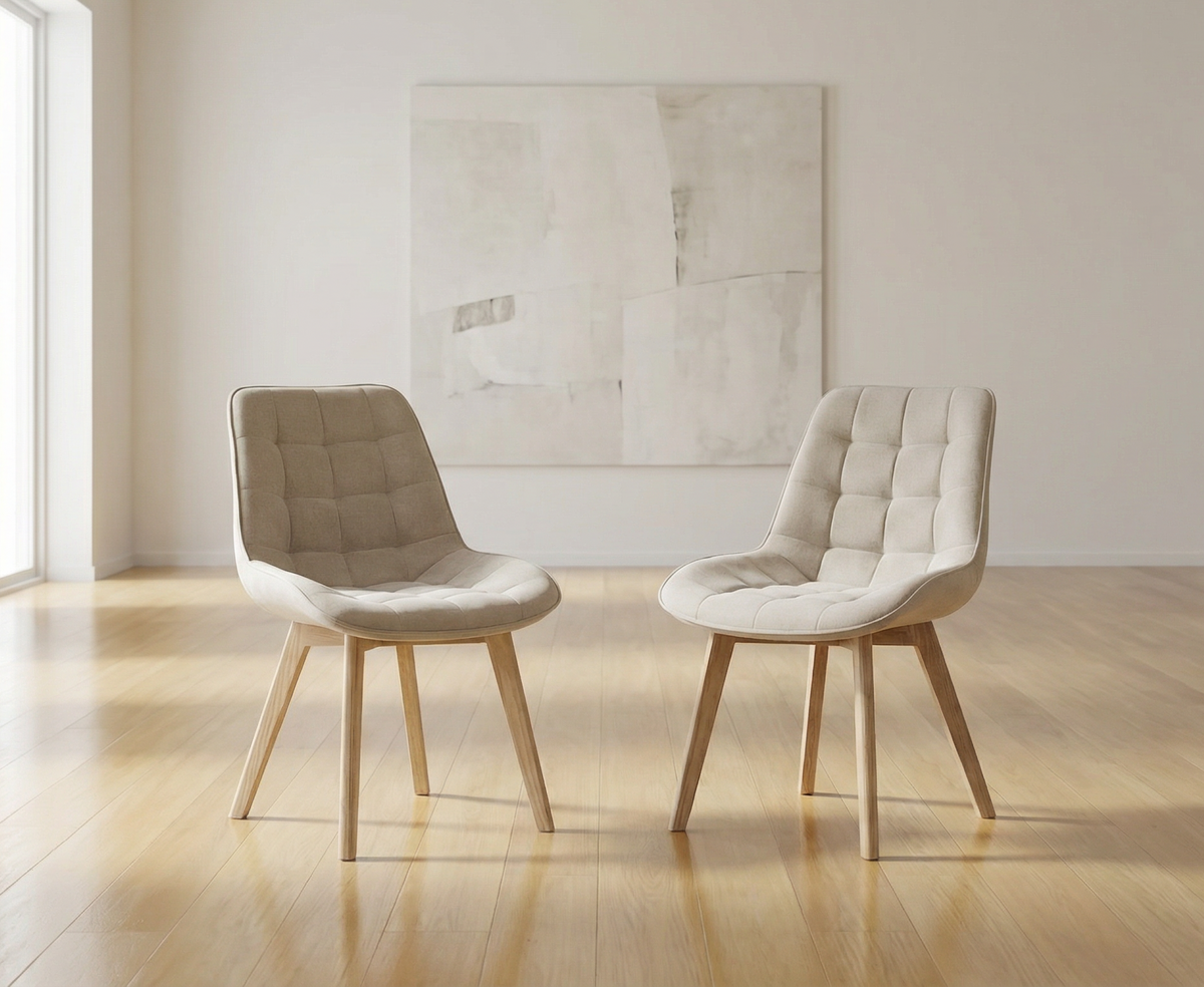 Forvella Dining Chair Taupe / Natural (Set of 2)