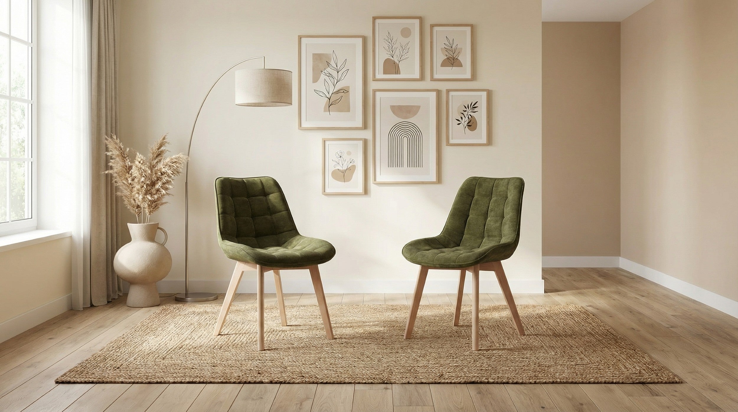 Arbor Dining Chair Green / Natural (Set of 4)