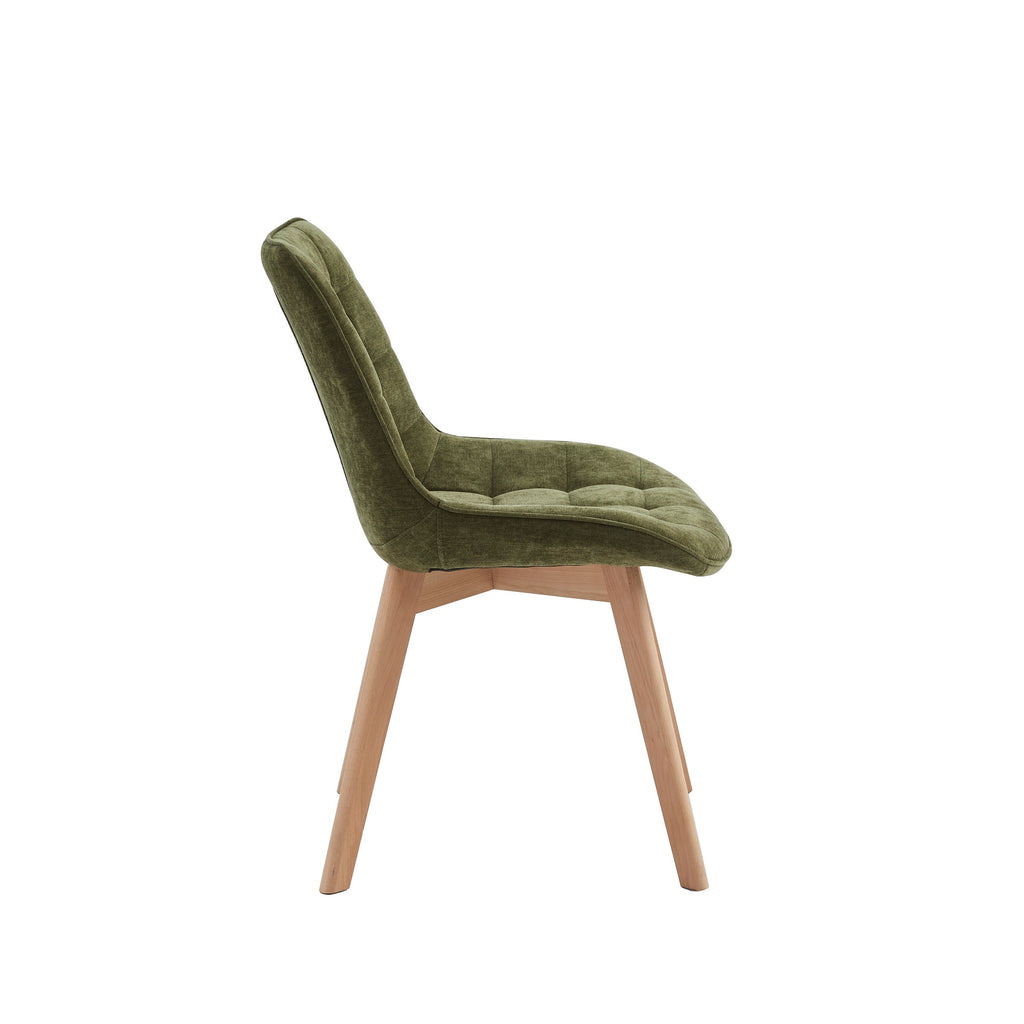 Forvella Dining Chair Green / Natural (Set of 2)