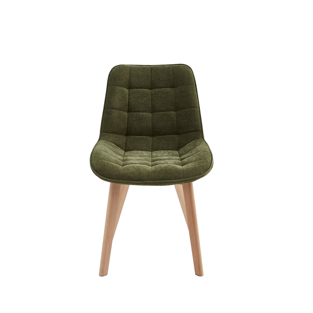 Forvella Dining Chair Green / Natural (Set of 2)