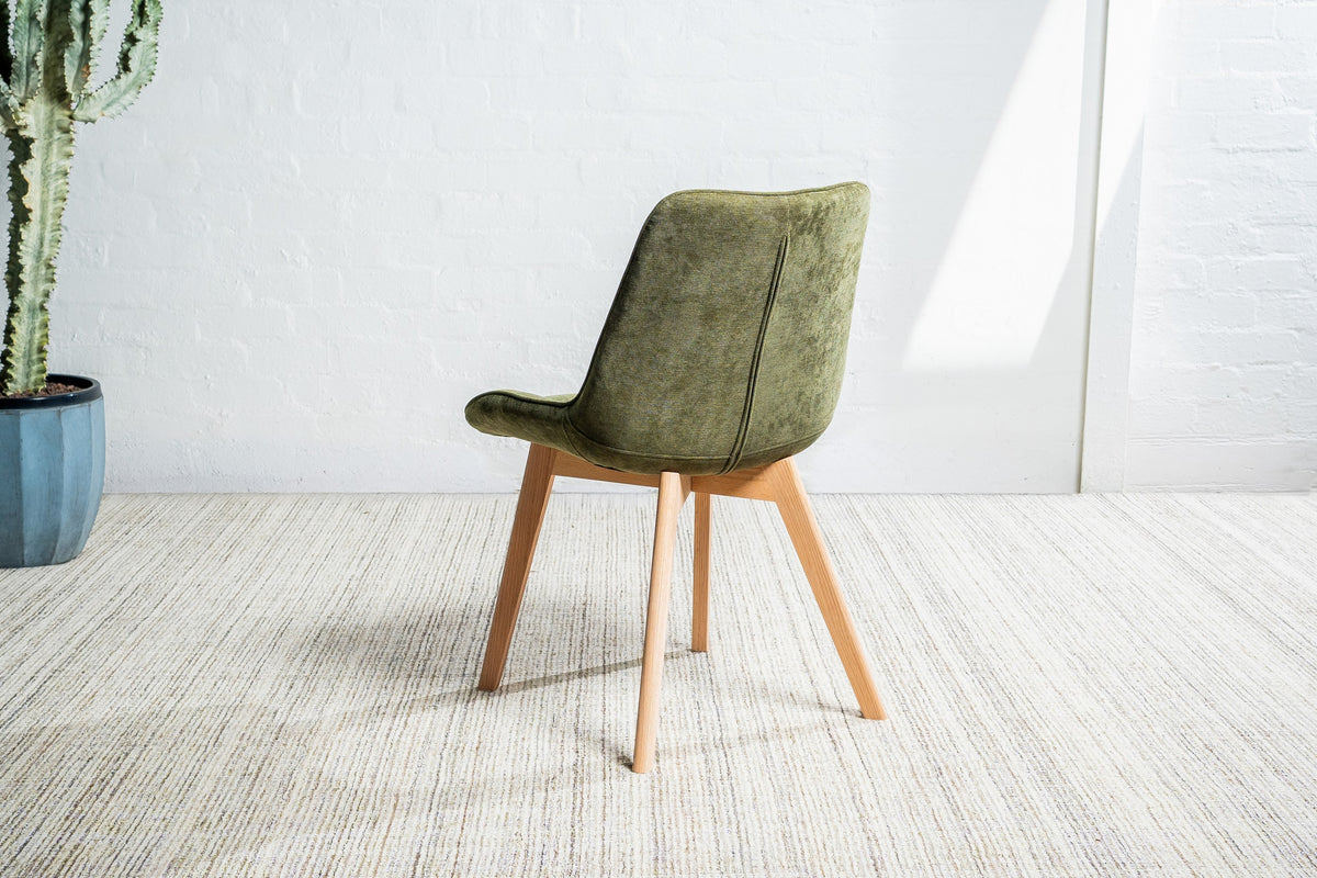 Forvella Dining Chair Green / Natural (Set of 2)