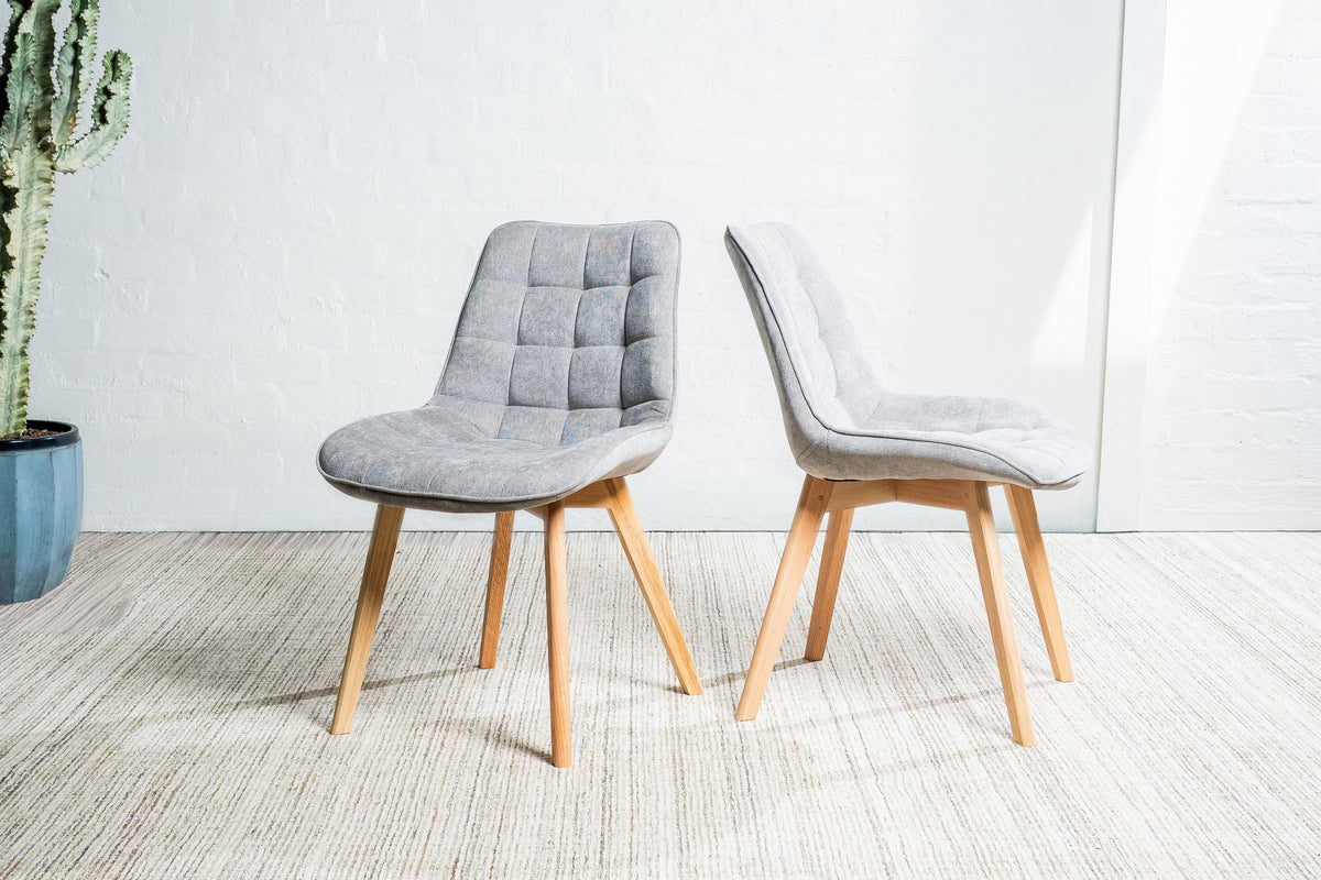 Forvella Dining Chair Light Grey/ Natural (Set of 2)