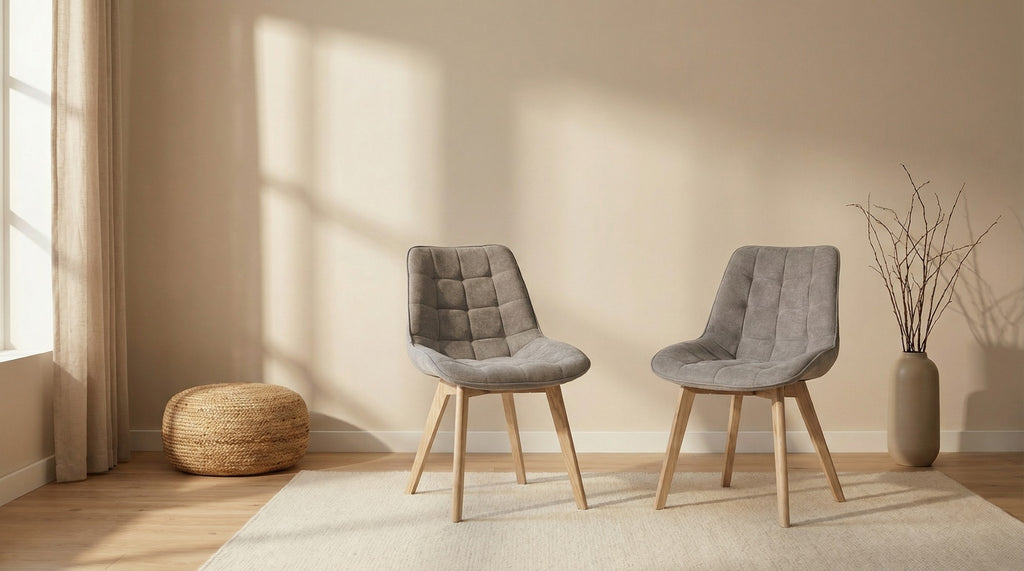 Forvella Dining Chair Light Grey/ Natural (Set of 2)