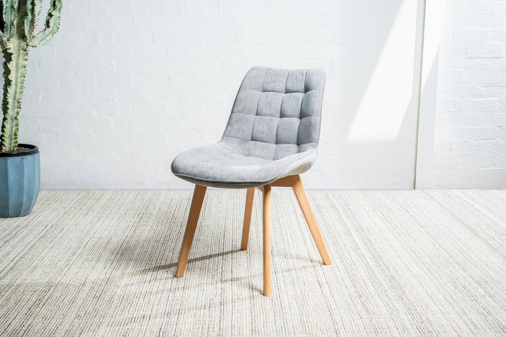 Forvella Dining Chair Light Grey/ Natural (Set of 2)