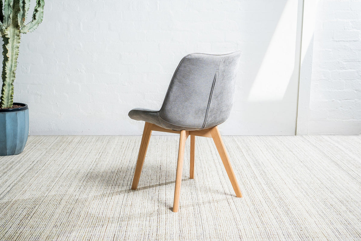 Forvella Dining Chair Light Grey/ Natural (Set of 2)