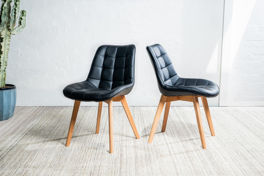 Forvella Dining Chair Black / Natural (Set of 2)