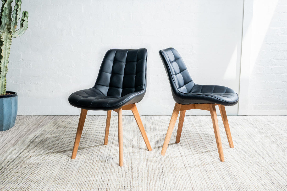 Forvella Dining Chair Black / Natural (Set of 2)