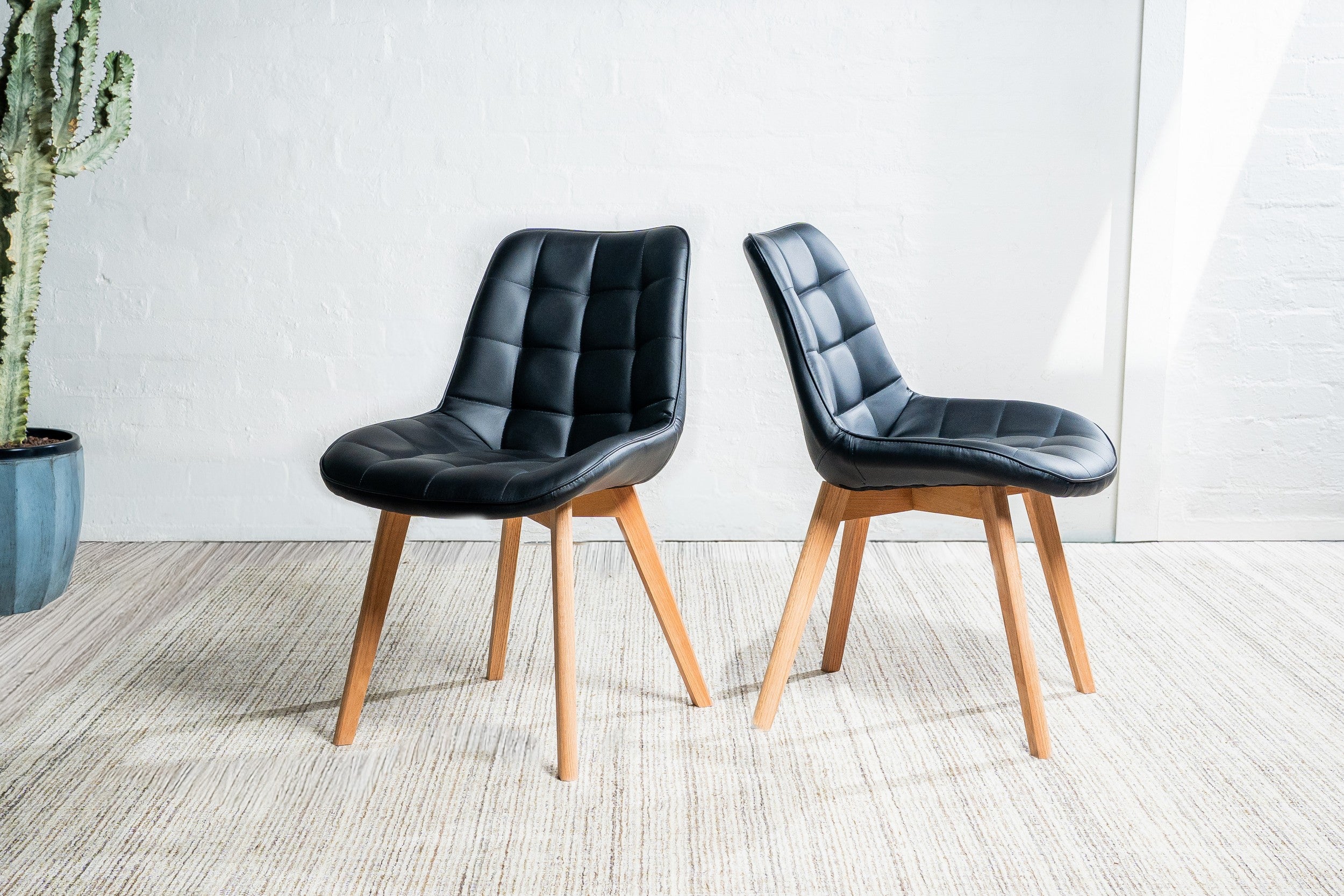 Arbor Dining Chair Black / Natural (Set of 2)