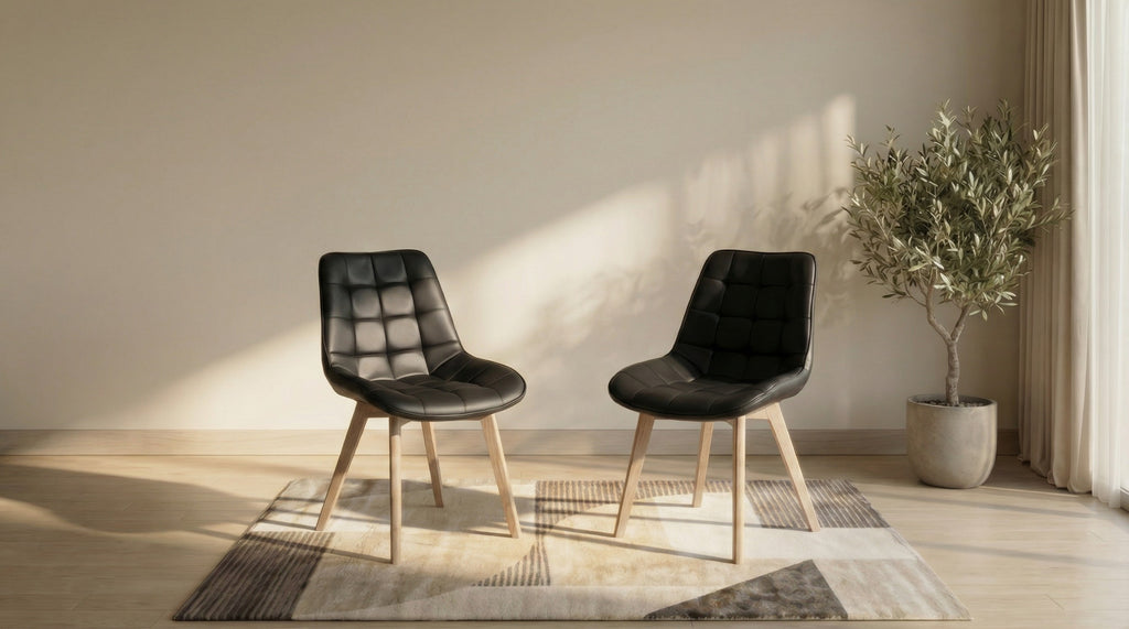 Forvella Dining Chair Black / Natural (Set of 2)