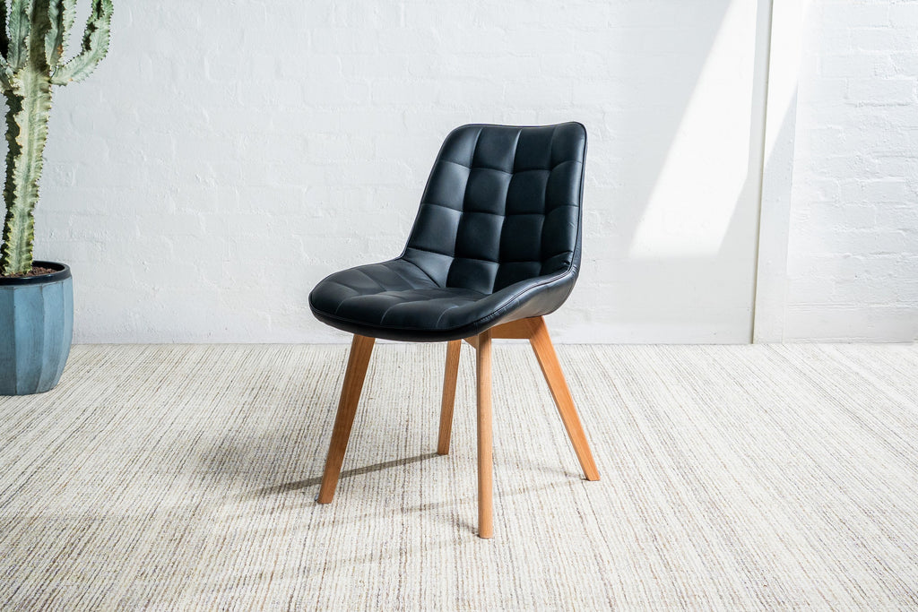 Forvella Dining Chair Black / Natural (Set of 2)
