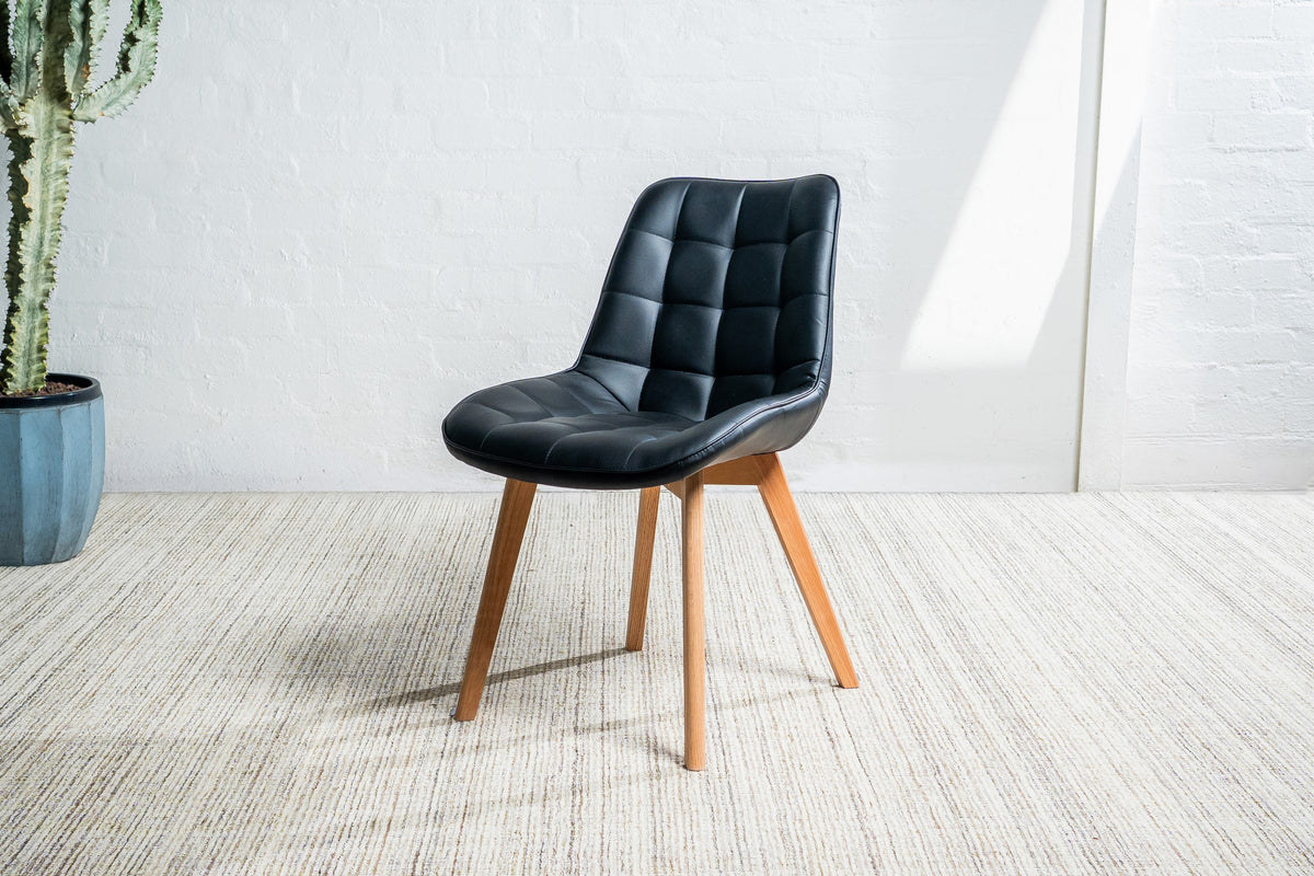 Forvella Dining Chair Black / Natural (Set of 2)