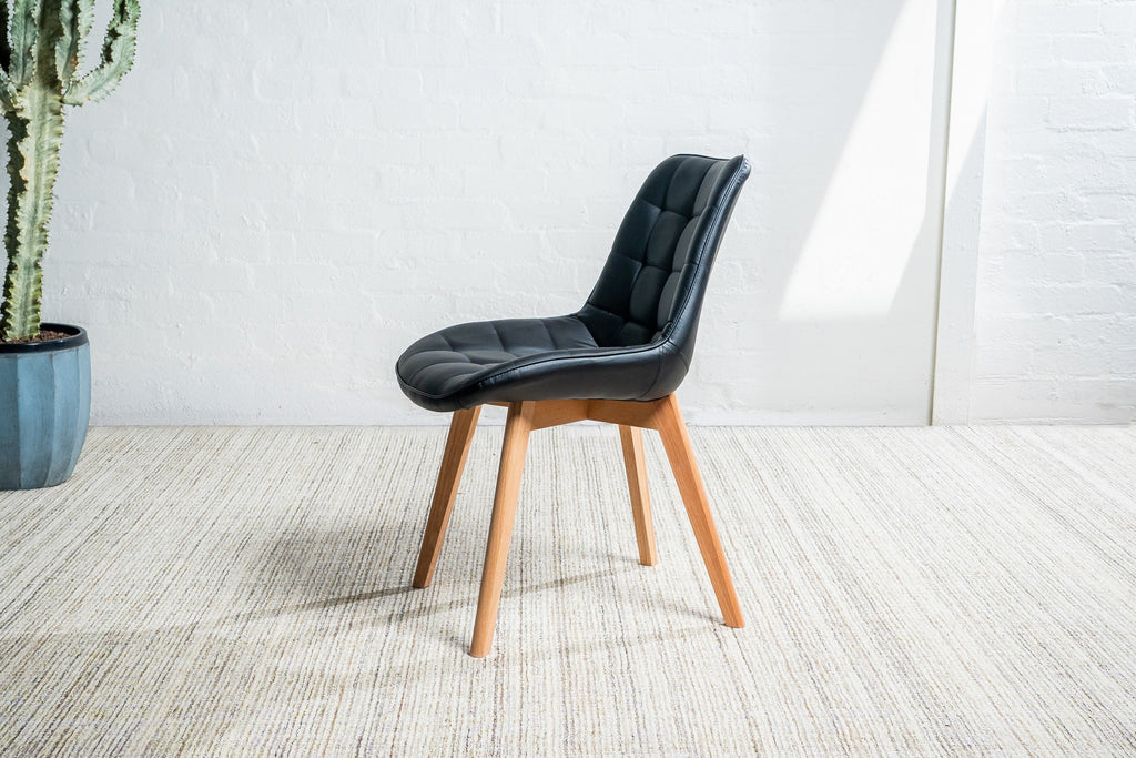 Forvella Dining Chair Black / Natural (Set of 2)