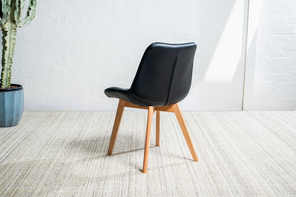 Forvella Dining Chair Black / Natural (Set of 2)