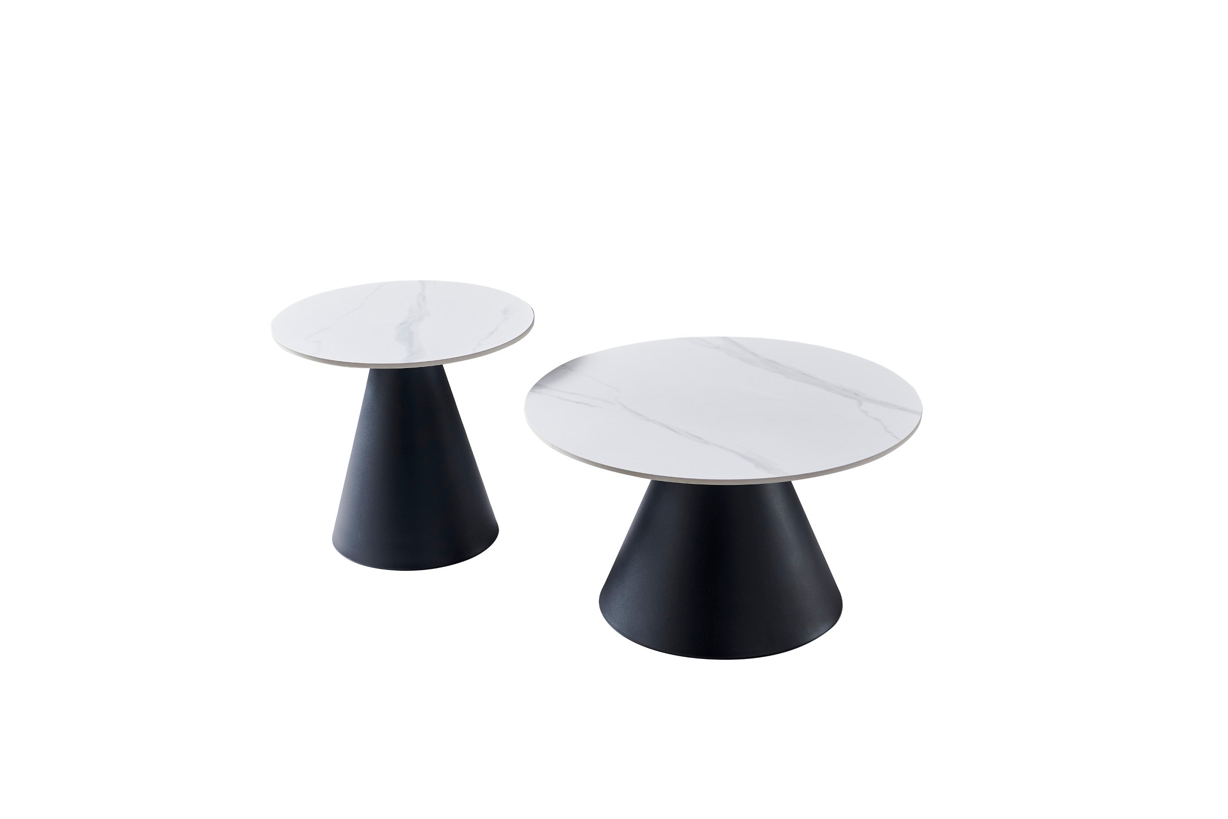 Glacia Coffee Table Set Snow White Ceramic