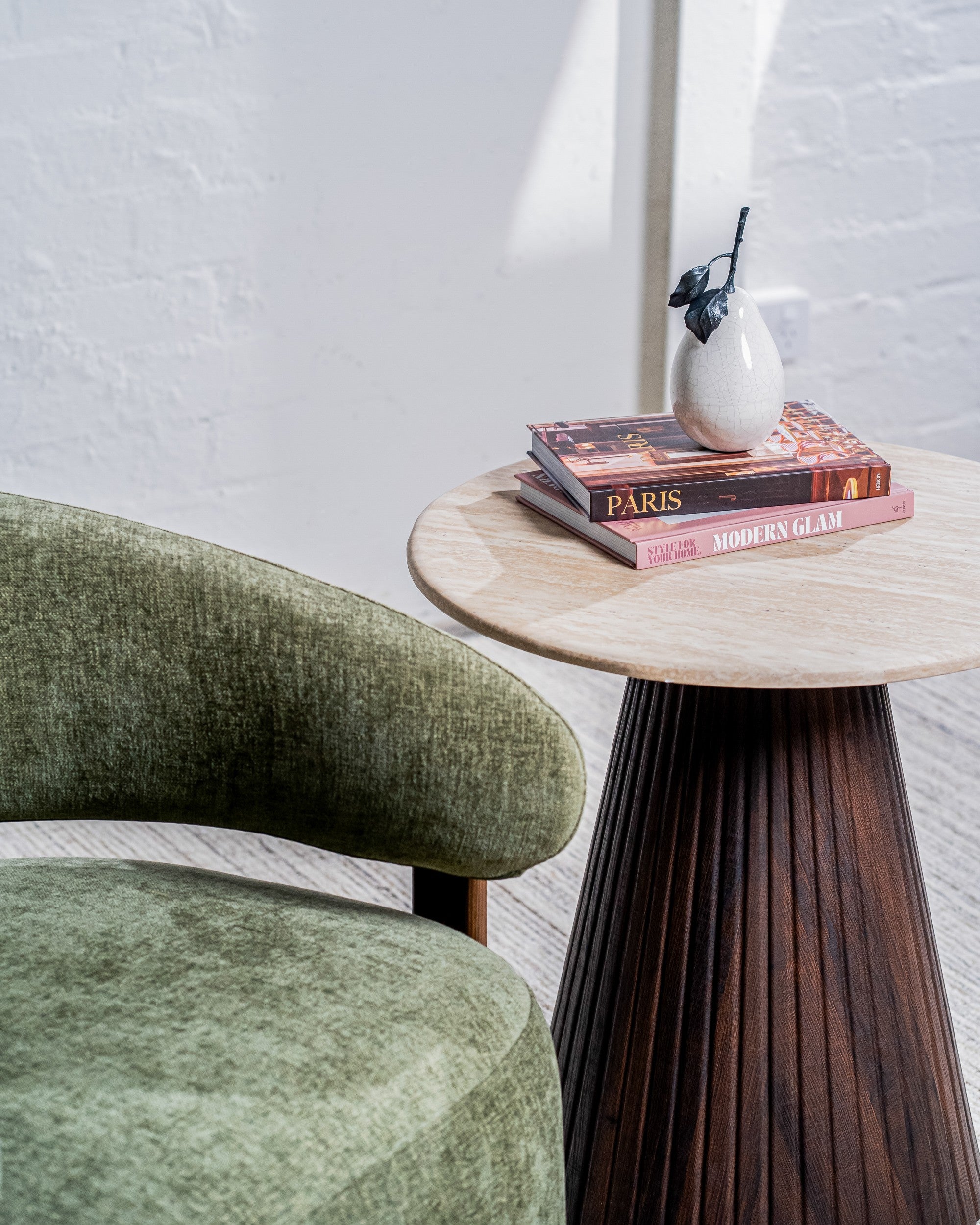 Travert Side Table Travertine