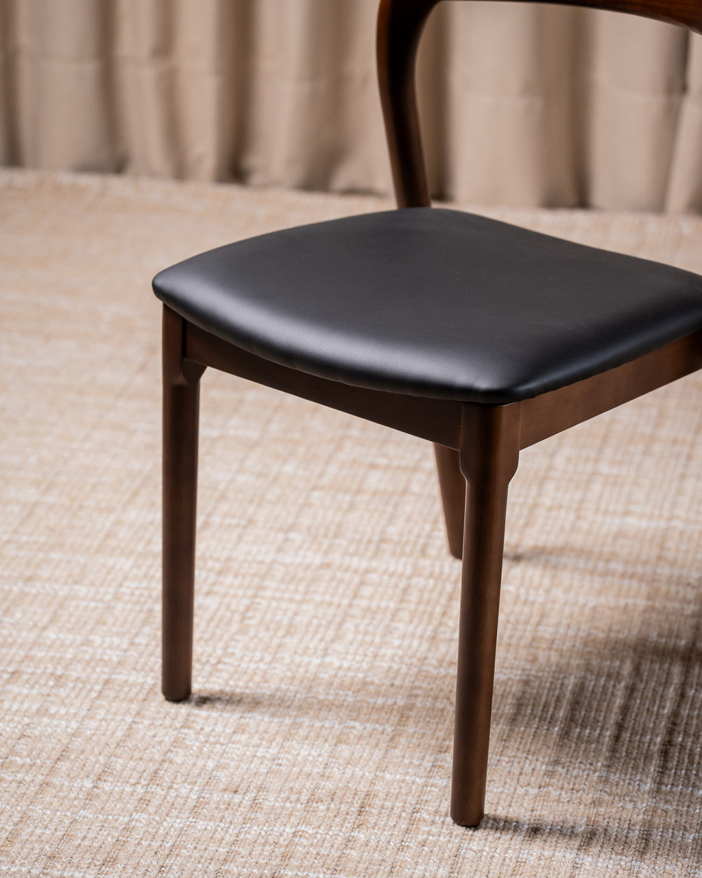 Iverra Dining Chair Walnut / Black PU (Set of 2)