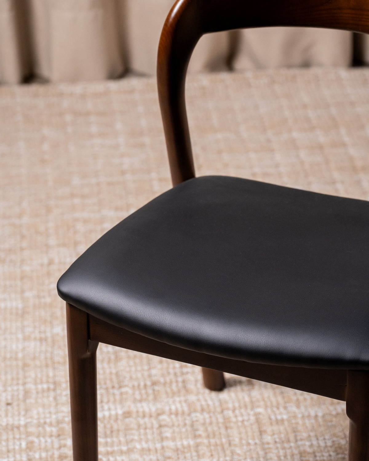 Iverra Dining Chair Walnut / Black PU (Set of 2)